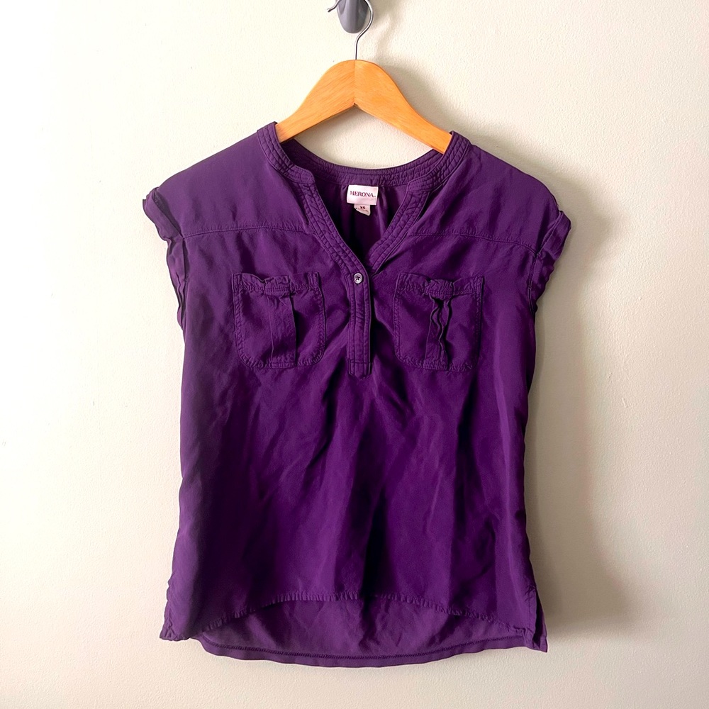 Womens Purple Short Sleeve Shirt